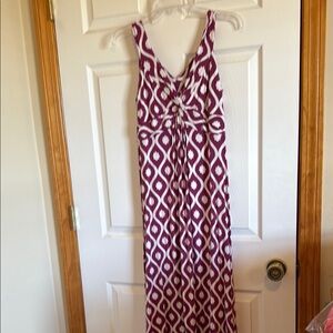 Boden Purple and White Patterned Maxi Dress